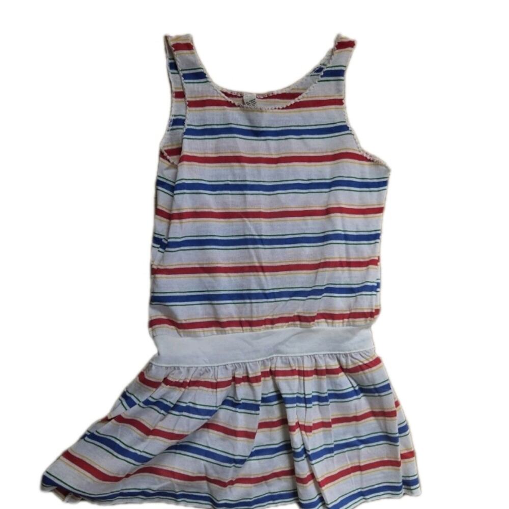 Vintage Striped 1970s Girls Romper Sz 14 NWTS